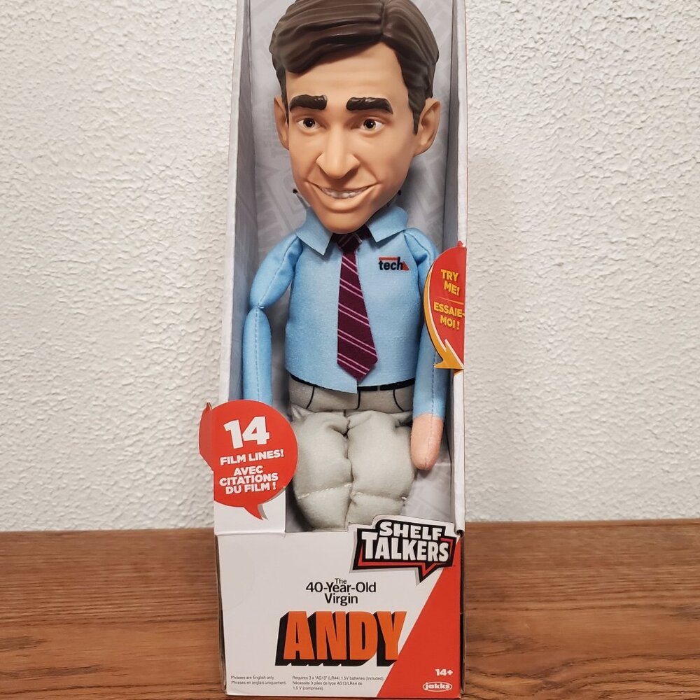 Talking Doll Shelf Talkers - Andy - 40 Year Old Virgin - 14 Phrases - NIB
